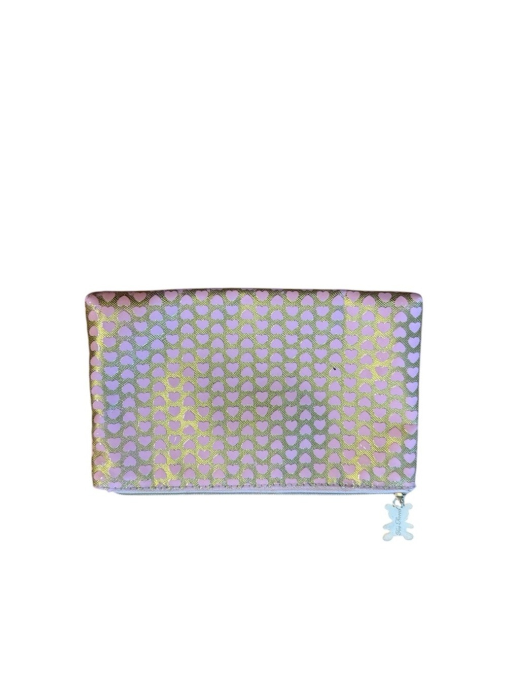 Too faced Heart Pattern Zip Pouch in Lavender and Gold